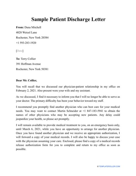 dox hub|patient discharge letter for behavior.